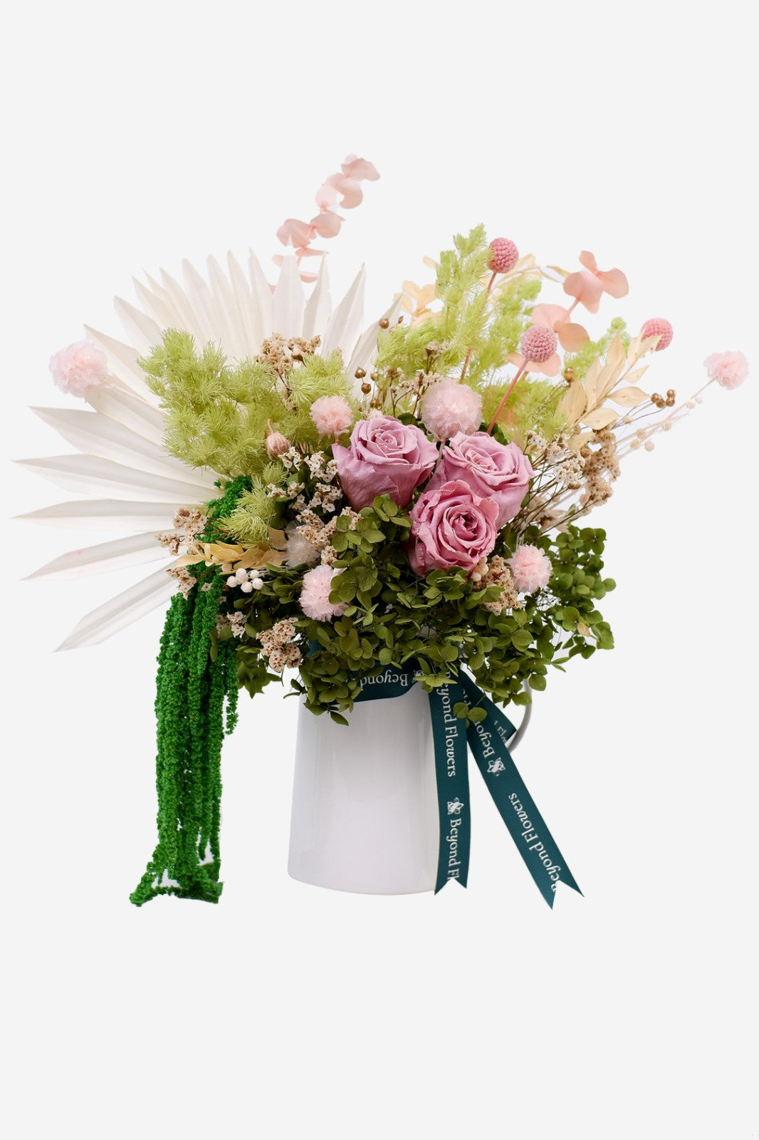 Pastel Paradise Dried Flowers Arrangement in a Vase.